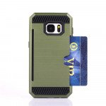 Wholesale Samsung Galaxy S7 Edge Credit Card Armor Case (Black)